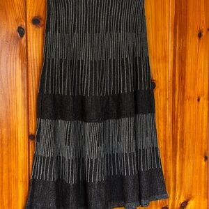 Striped Black and Gray Women's Skirt